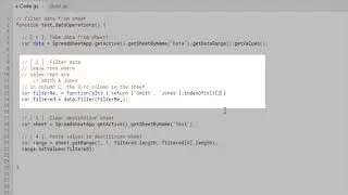 SheetSpam#26. Filter with a script in Google Sheets Script