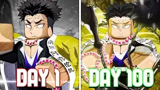 Spending 100 Days as GYOMEI HIMEJIMA in Demonfall.. - Roblox