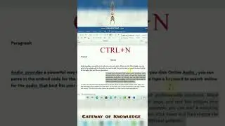 CTRL+N Shortcut Key | Keyboard Shortcut | Computer Shortcut keys | MS Office Shortcut Keys | MS Word
