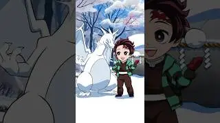 ⛄ Tanjiro VS Kanao Snowman 雪だるま