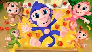 Five Little Monkeys Jumping on the Bed 🐵 ! | olaalaa Nursery Rhymes & Baby Songs