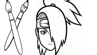 Наруто. Дэйдара.Как нарисовать Дэйдара. How to draw Naruto. Нарутоның суретін салу.