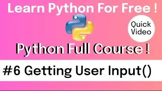Getting user input ( ) Ep6 | Input ( ) Function | Get User Input In Python | Yoo The Best |