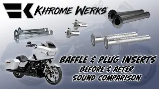 Khrome Werks Harley Davidson exhaust baffle and insert sound test! Which one sounds the best!