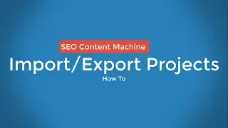 How to import/export projects