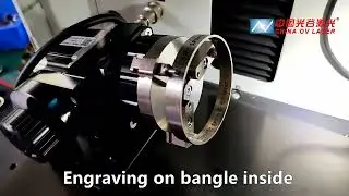 Laser marking machine for bracelet bangle inside outside engraving laser machine bangle rotary