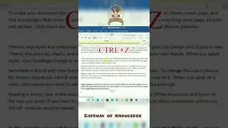 CTRL+Z Shortcut Key | Keyboard Shortcut | Computer Shortcut keys | MS Office Shortcut Keys | MS Word
