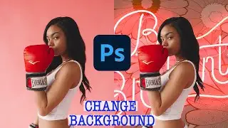 Change Photo Background In Photoshop 1-Click. #shorts