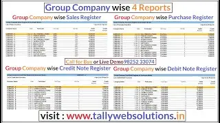 (Buy TDL Source Code Only Rs 1800) Group Company wise Sales Purchase Credit Note Debit Note Register