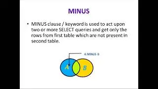 34. SQL MINUS and MINUS vs LEFT JOIN