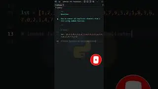Remove All Duplicate List Elements | Lambda Function | Python | 
