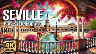 Seville 🇪🇦 , Plaza de España - The Most Wonderful Place From Seville , Spain Andalusia - 4K VIDEO