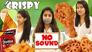NO SOUND FOOD EATING CHALLENGE 🤩 | CRUNCHY FOOD ONLY 🤣 | PULLOTHI
