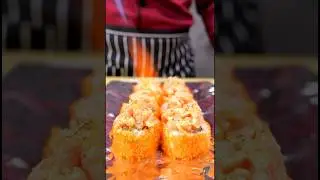 Ролл Калифорния с тартаром из лосося #рецепты #суши