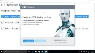 ESET SysRescue - Step by step how create LIVE USB stick to clean PC from malware and viruses