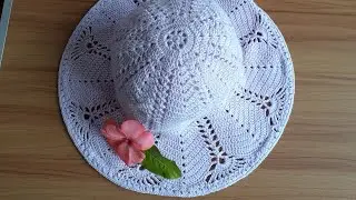 Летняя шляпка ,, Лилия ,,  крючком. ч.1 донышко.