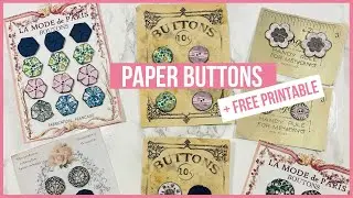 How to make vintage paper buttons from digital kit and scraps + free printable 