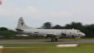 US Navy P-3 Orion Landing at Hickory Regional Airport  (5-18-18)