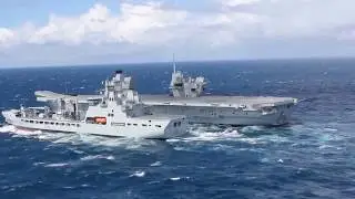 HMS QUEEN ELIZABETH Replenishment at Sea (RAS)