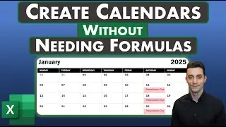 Excel Tips - Create Calendars | No Formulas Needed