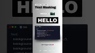 Text Masking in CSS #codewith_muhilan #css #coding