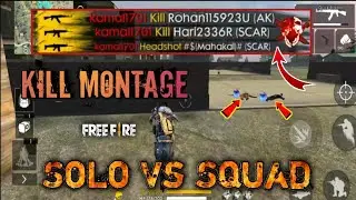 Solo vs Squad || Kill Montage in Free Fire || Tamil Tubers