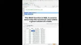 How do you find the maximum value of a column in a table? SQL Interview Question 