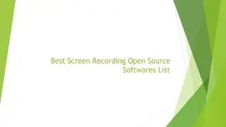 Best Screen Recording Open Source Softwares List #screenrecorder #scrren #recording #opensource