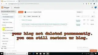 How to Delete Perticular Blog in Blogger.com | delete blog easily