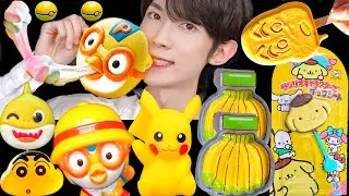 ASMR ICE CREAM PORORO JELLY RECIPE PARTY 직접 만든 피카츄 뽀로로 꿀젤리 먹방 DESSERTS MUKBANG EATING SOUNDS