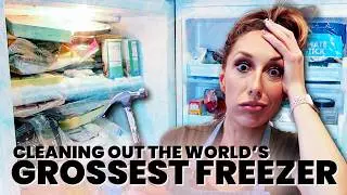 MAJOR Freezer clean out & organization! Defrosting the GROSSEST freezer | Jordan Page