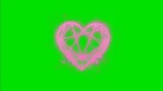 Neon heart animation overly green screen effect HD video