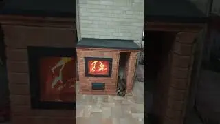 Печь с большой каминной дверкой🔥