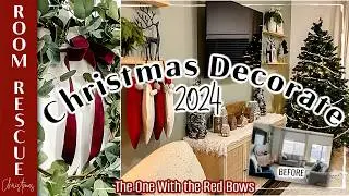 NEW! CHRISTMAS DECORATE WITH ME 2024 :: BUDGET CHRISTMAS DECORATING IDEAS | Holiday Room Rescue S1E4
