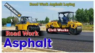 Asphalt Laying | Road Work | #civilengineering #PTR_Machine #Roller
