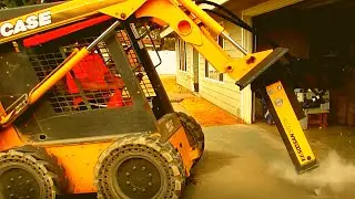 Concrete Demo w/ Skid Steer & Hydraulic Hammer. California