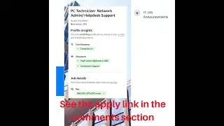PC Technician- Network Admin/ Helpdesk Support |  Please support our effort | link provided