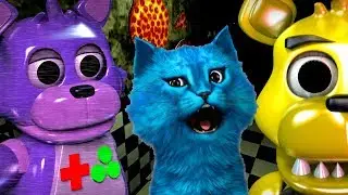 АНИМАТРОНИКИ ФНАФ ПЛЕЙ И НЕПТУН ПУГАЮТ ОХРАННИКА One Night with The NeptooN FNAF КООП КОТЁНОК ЛАЙК