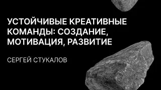 «Устойчивые креативные команды: создание, мотивация, развитие»Сергей Стукалов