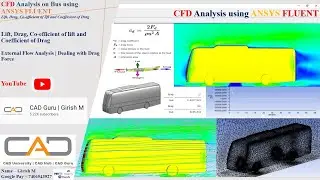 CFD Analysis on Bus/Vehicle/CAR using ANSYS Fluent | Lift, Drag, Coefficient of Lift and Drag