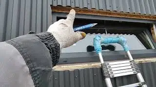 Гараж барн 11 серия - установка окна и отливов #барн