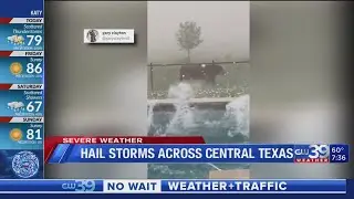 Bull caught in hail storm in north Texas - Adam Krueger tells us where!