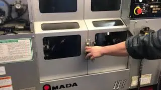 Amada Wasino Twin Spindle Autoload CNC Lathe  Model JJ1 with rotary stacker and gantry loader