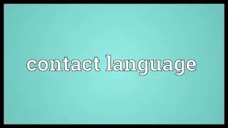 Contact language Meaning
