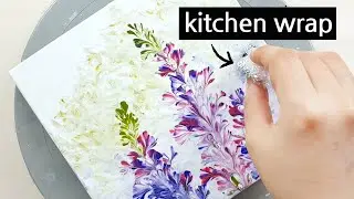 (545) Painting ideas using shower balls & kitchen wraps | Fluid Acrylic Pouring | Designer Gemma77