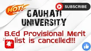 B.Ed Entrance Provisional Merit list is cancelled!!!