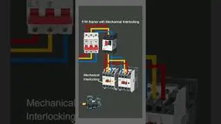 Forward/Reverse Starter Power Diagram with MPCB and Mechanical Interlocking