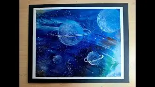 Рисую космос утюгом! Энкаустика. Space. Drawing space with an iron. #encausticart