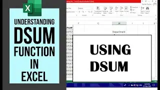 How to use DSUM Function in excel