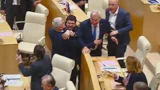 Fights break out in Georgian parliament over 'Russia' bill